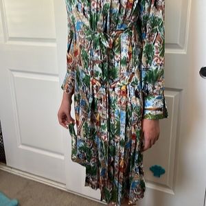 Zara Multicolor Printed Midi Dress